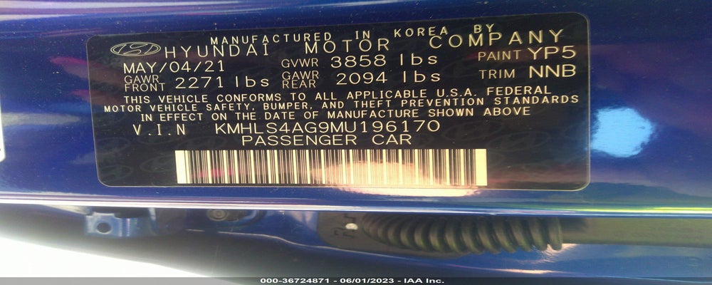 KMHLS4AG9MU196170 2021 HYUNDAI ELANTRA photo no. 9