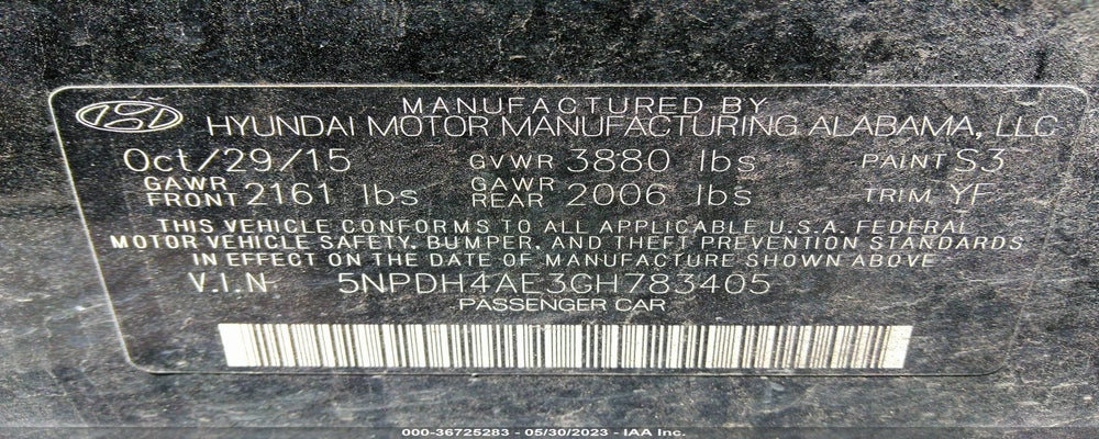 5NPDH4AE3GH783405 2016 HYUNDAI ELANTRA photo no. 9