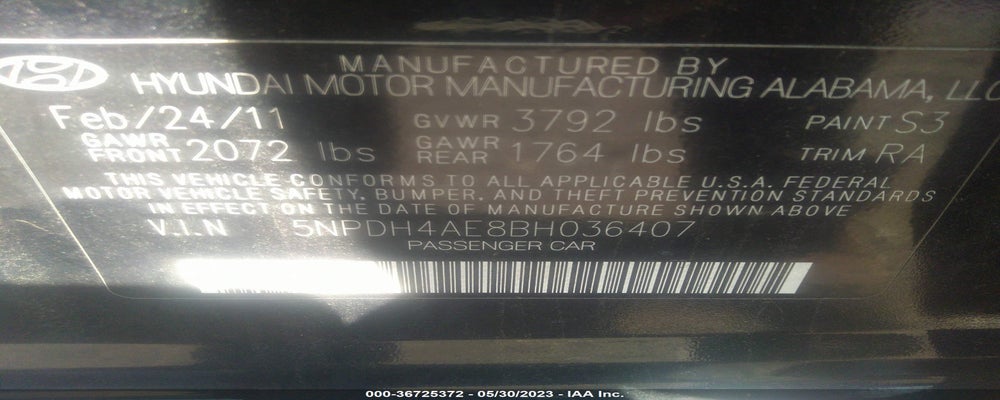 5NPDH4AE8BH036407 2011 HYUNDAI ELANTRA photo no. 9