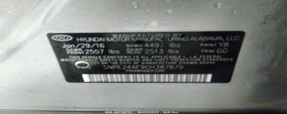 5NPE24AF9GH387879 2016 HYUNDAI SONATA photo no. 9