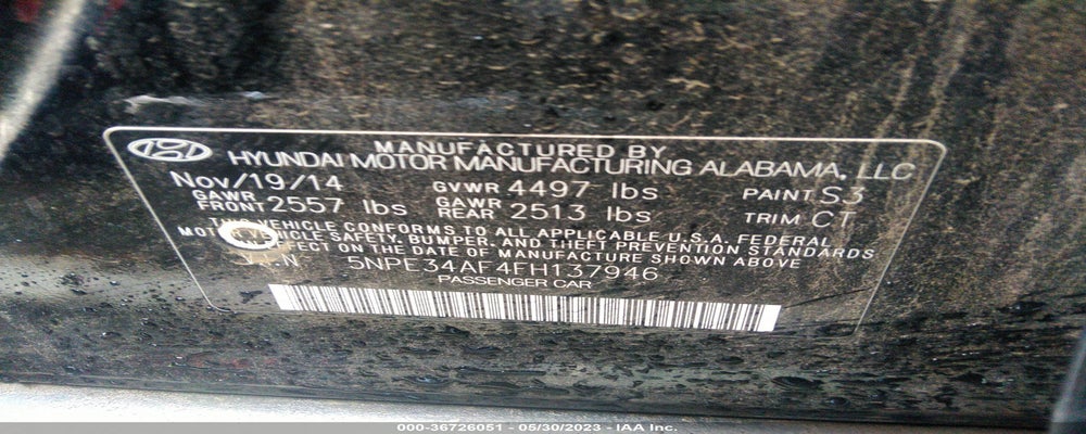 5NPE34AF4FH137946 2015 HYUNDAI SONATA photo no. 9