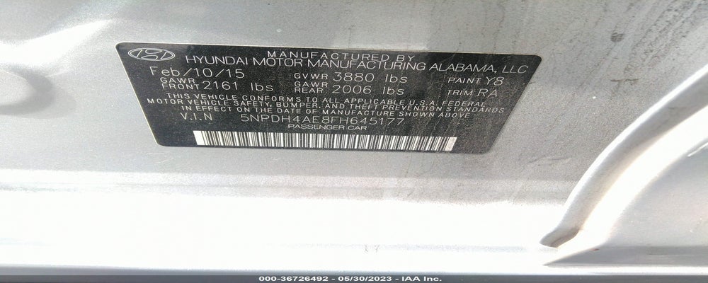 5NPDH4AE8FH645177 2015 HYUNDAI ELANTRA photo no. 9