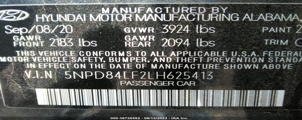 5NPD84LF2LH625413 2020 HYUNDAI ELANTRA photo no. 9