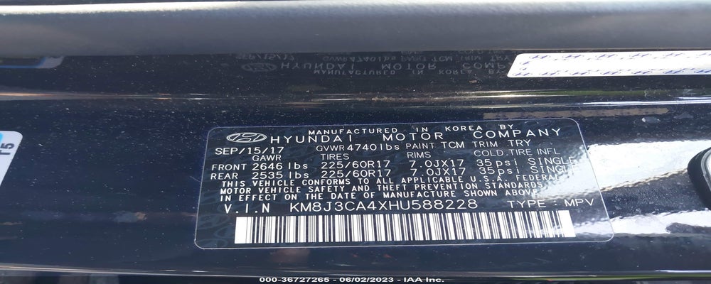 KM8J3CA4XHU588228 2017 HYUNDAI TUCSON photo no. 9