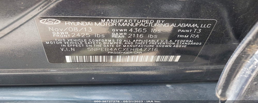 5NPEB4ACXEH847716 2014 HYUNDAI SONATA photo no. 9