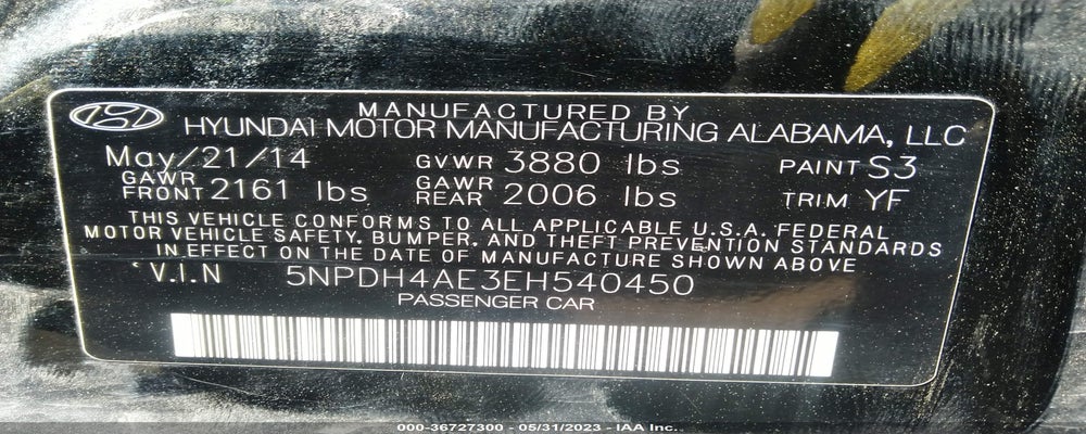 5NPDH4AE3EH540450 2014 HYUNDAI ELANTRA photo no. 9