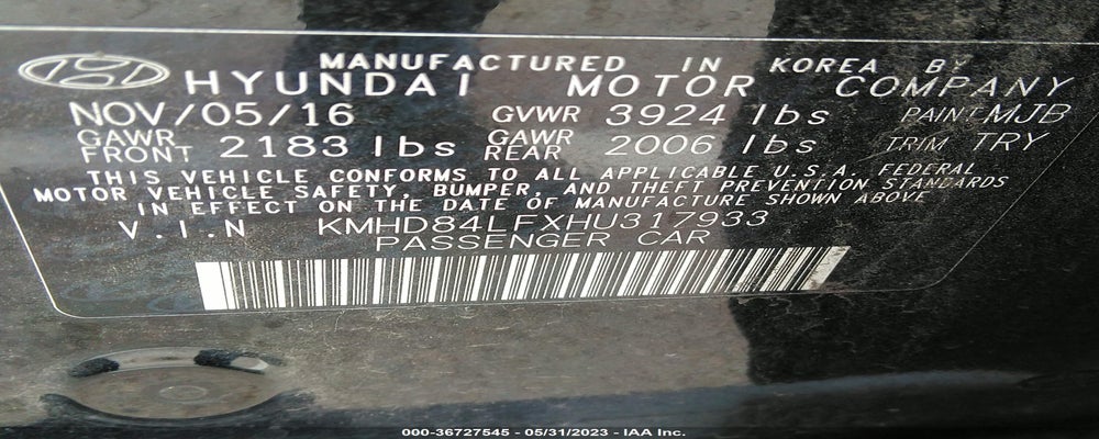 KMHD84LFXHU317933 2017 HYUNDAI ELANTRA photo no. 9