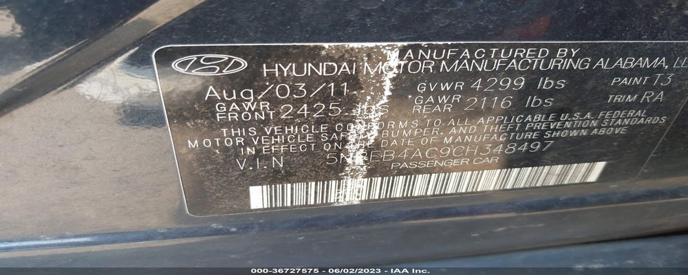 5NPEB4AC9CH348497 2012 HYUNDAI SONATA photo no. 9