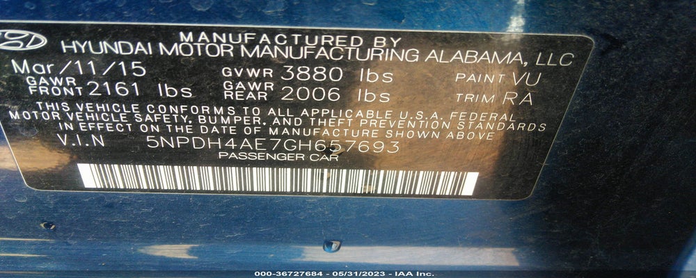 5NPDH4AE7GH657693 2016 HYUNDAI ELANTRA photo no. 9