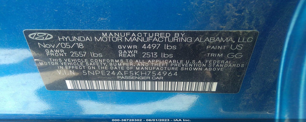 5NPE24AF5KH754964 2019 HYUNDAI SONATA photo no. 9