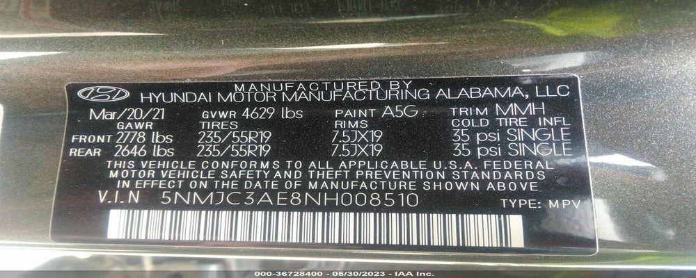 5NMJC3AE8NH008510 2022 HYUNDAI TUCSON photo no. 9