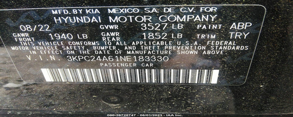 3KPC24A61NE183330 2022 HYUNDAI ACCENT photo no. 9