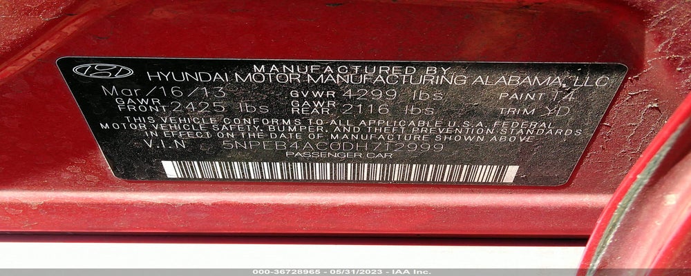 5NPEB4AC0DH712999 2013 HYUNDAI SONATA photo no. 9
