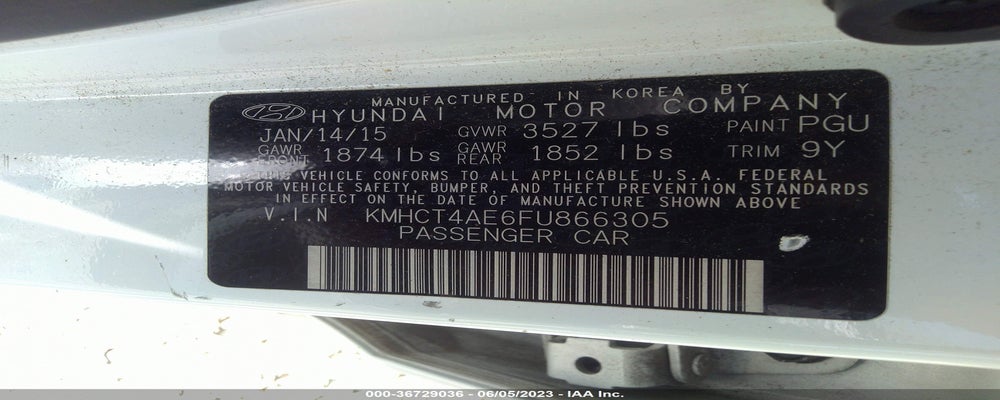 KMHCT4AE6FU866305 2015 HYUNDAI ACCENT photo no. 9