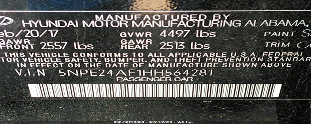 5NPE24AF1HH564281 2017 HYUNDAI SONATA photo no. 9