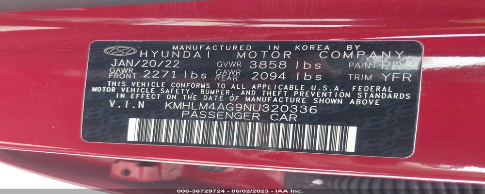 KMHLM4AG9NU320336 2022 HYUNDAI ELANTRA photo no. 9