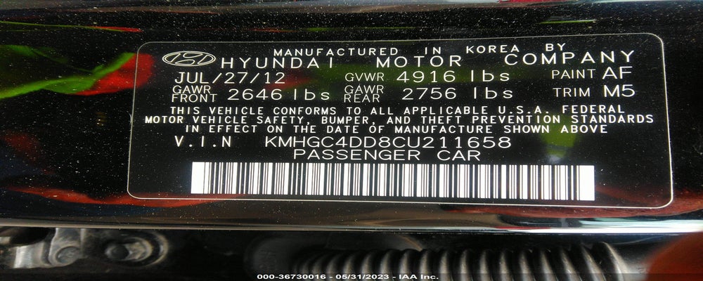 KMHGC4DD8CU211658 2012 HYUNDAI GENESIS photo no. 9