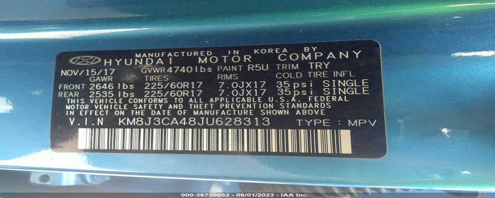 KM8J3CA48JU628313 2018 HYUNDAI TUCSON photo no. 9