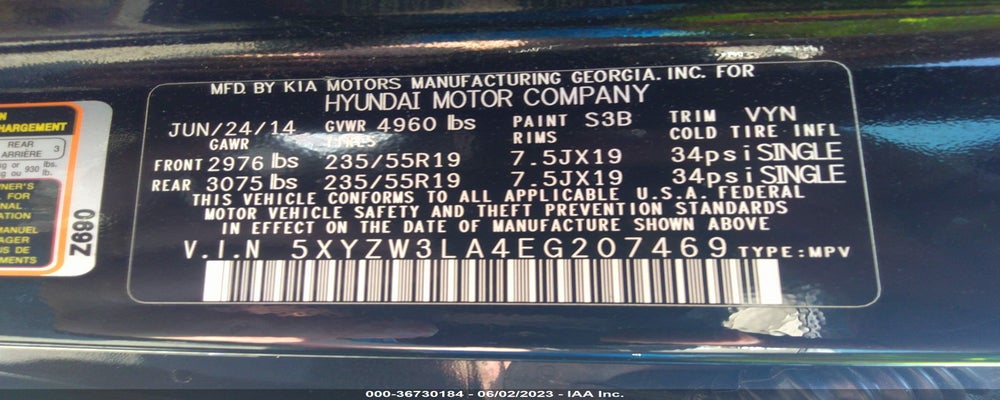 5XYZW3LA4EG207469 2014 HYUNDAI SANTA FE SPORT photo no. 9