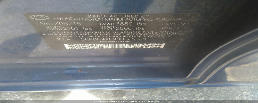 5NPDH4AE9GH785708 2016 HYUNDAI ELANTRA photo no. 9