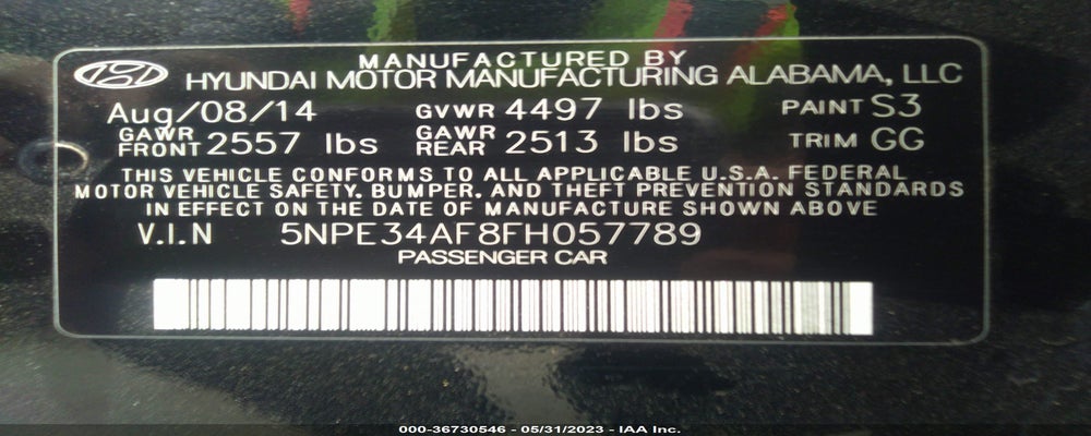 5NPE34AF8FH057789 2015 HYUNDAI SONATA photo no. 9