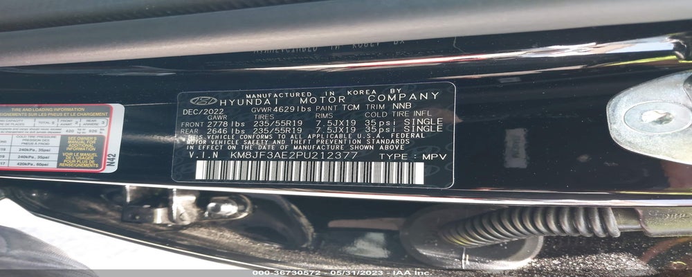 KM8JF3AE2PU212377 2023 HYUNDAI TUCSON photo no. 9