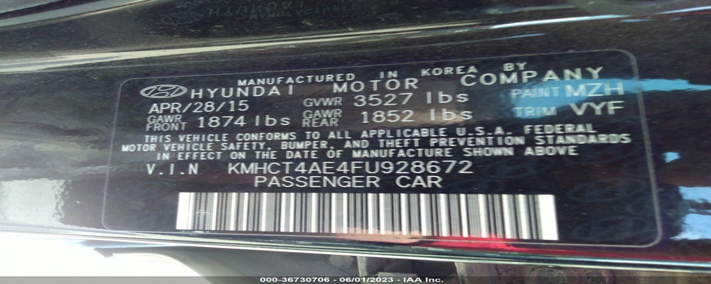 KMHCT4AE4FU928672 2015 HYUNDAI ACCENT photo no. 9