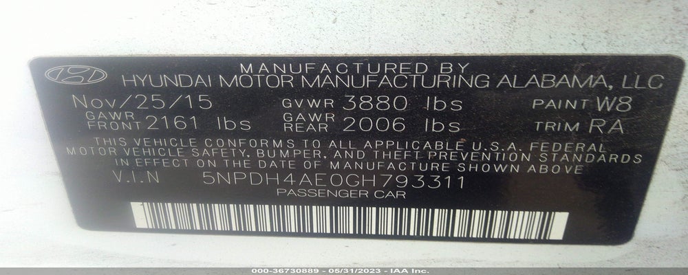5NPDH4AE0GH793311 2016 HYUNDAI ELANTRA photo no. 9