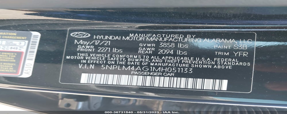 5NPLM4AG1MH051133 2021 HYUNDAI ELANTRA photo no. 9