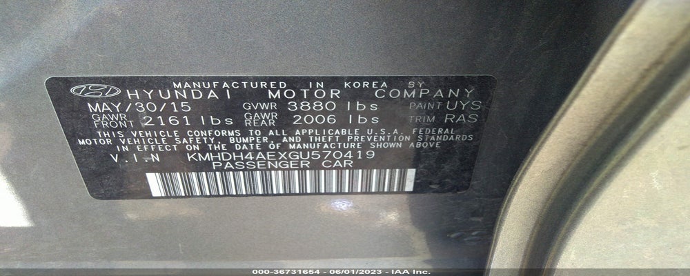 KMHDH4AEXGU570419 2016 HYUNDAI ELANTRA photo no. 9