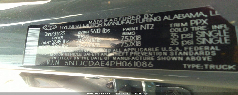 5NTJCDAE4PH061086 2023 HYUNDAI SANTA CRUZ photo no. 9