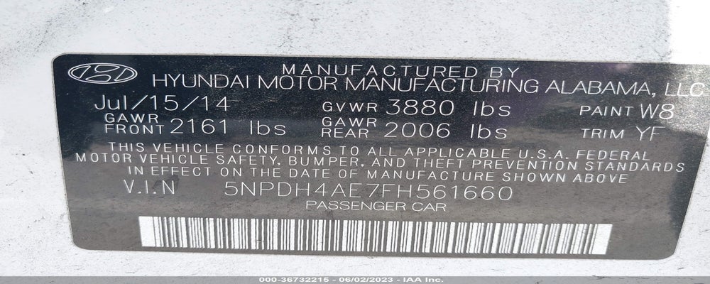 5NPDH4AE7FH561660 2015 HYUNDAI ELANTRA photo no. 9