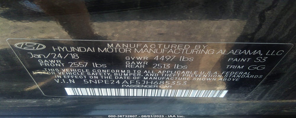 5NPE24AF5JH685353 2018 HYUNDAI SONATA photo no. 9
