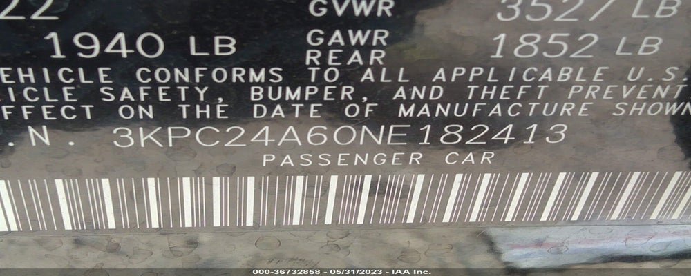 3KPC24A60NE182413 2022 HYUNDAI ACCENT photo no. 9