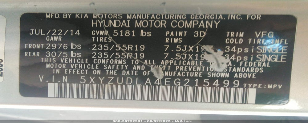 5XYZUDLA4EG215499 2014 HYUNDAI SANTA FE SPORT photo no. 9
