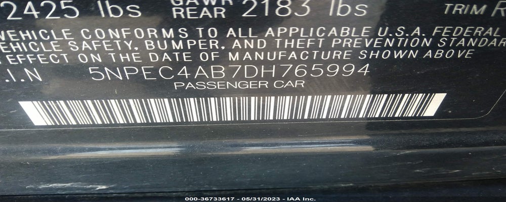 5NPEC4AB7DH765994 2013 HYUNDAI SONATA photo no. 9