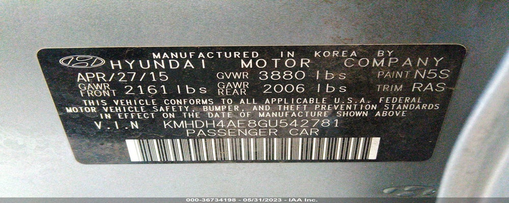 KMHDH4AE8GU542781 2016 HYUNDAI ELANTRA photo no. 9