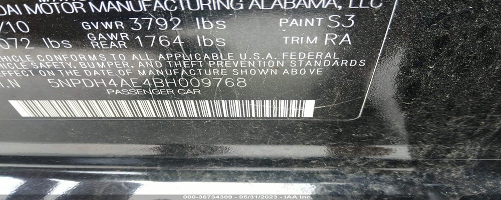 5NPDH4AE4BH009768 2011 HYUNDAI ELANTRA photo no. 9