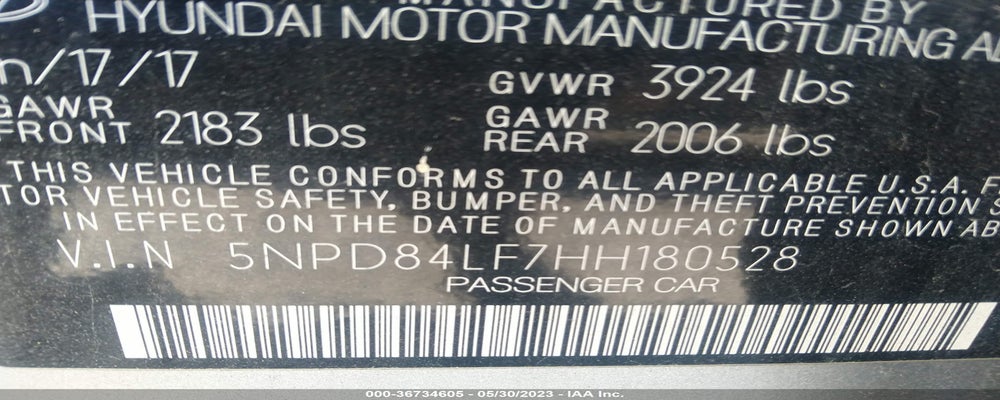 5NPD84LF7HH180528 2017 HYUNDAI ELANTRA photo no. 9