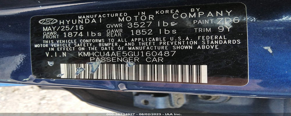 KMHCU4AE5GU160487 2016 HYUNDAI ACCENT photo no. 9