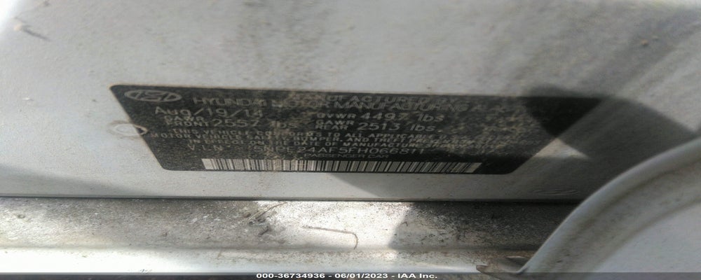 5NPE24AF5FH066811 2015 HYUNDAI SONATA photo no. 9