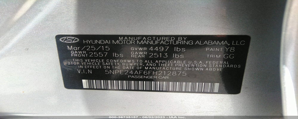 5NPE24AF6FH212875 2015 HYUNDAI SONATA photo no. 9