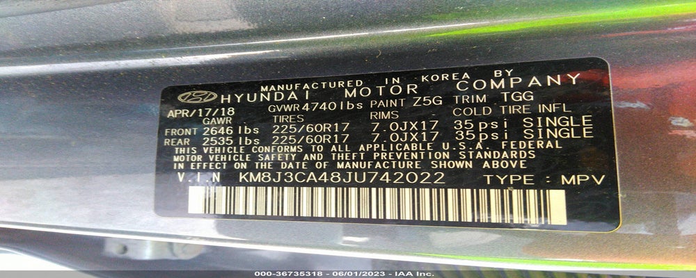 KM8J3CA48JU742022 2018 HYUNDAI TUCSON photo no. 9
