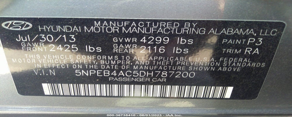5NPEB4AC5DH787200 2013 HYUNDAI SONATA photo no. 9