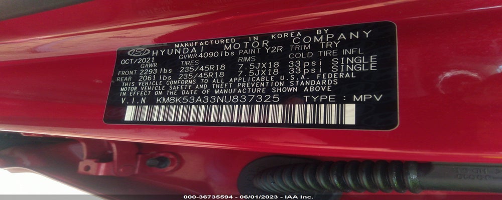 KM8K53A33NU837325 2022 HYUNDAI KONA photo no. 9