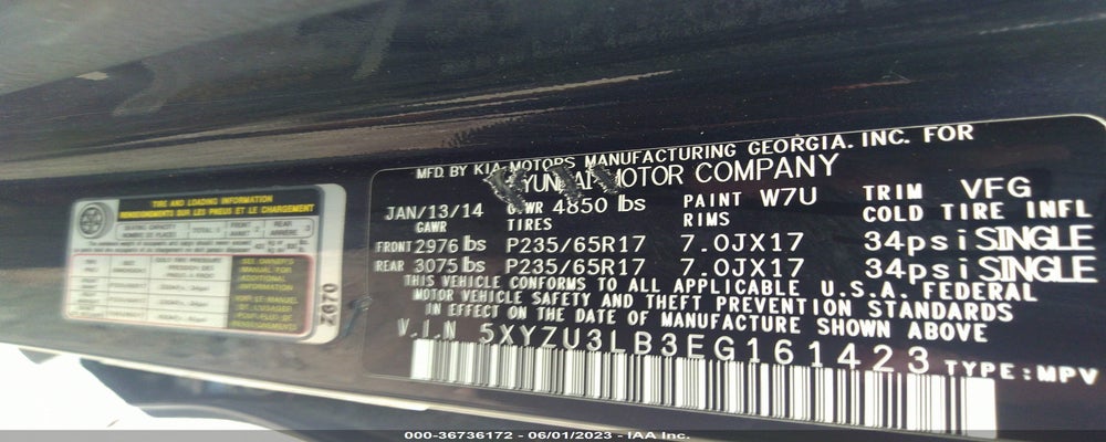 5XYZU3LB3EG161423 2014 HYUNDAI SANTA FE SPORT photo no. 9