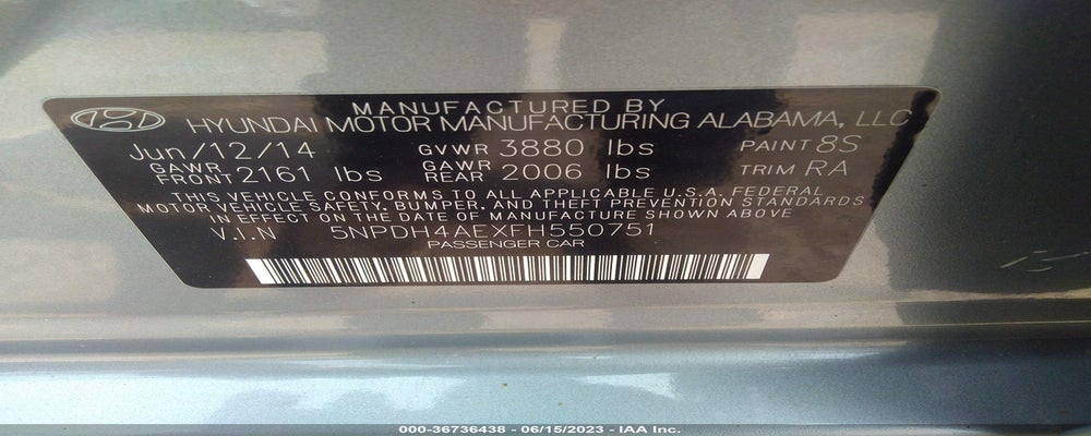 5NPDH4AEXFH550751 2015 HYUNDAI ELANTRA photo no. 9