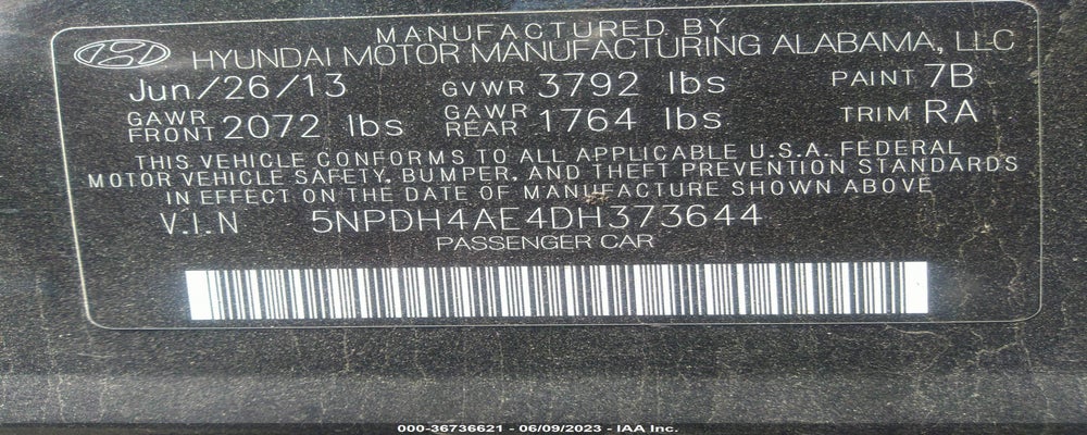 5NPDH4AE4DH373644 2013 HYUNDAI ELANTRA photo no. 9