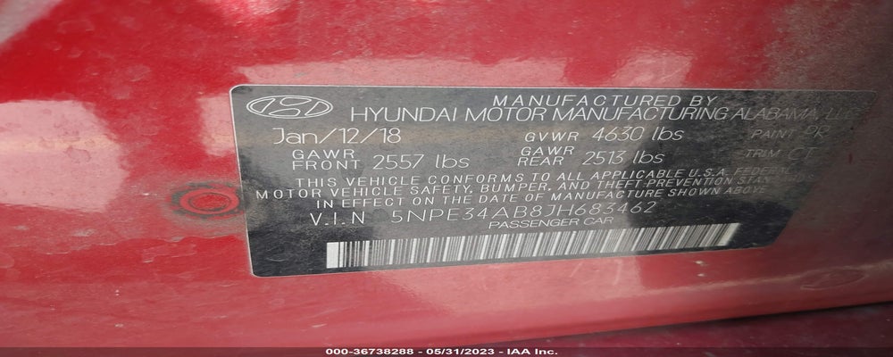 5NPE34AB8JH683462 2018 HYUNDAI SONATA photo no. 9