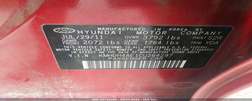 KMHDH4AE1CU264297 2012 HYUNDAI ELANTRA photo no. 9